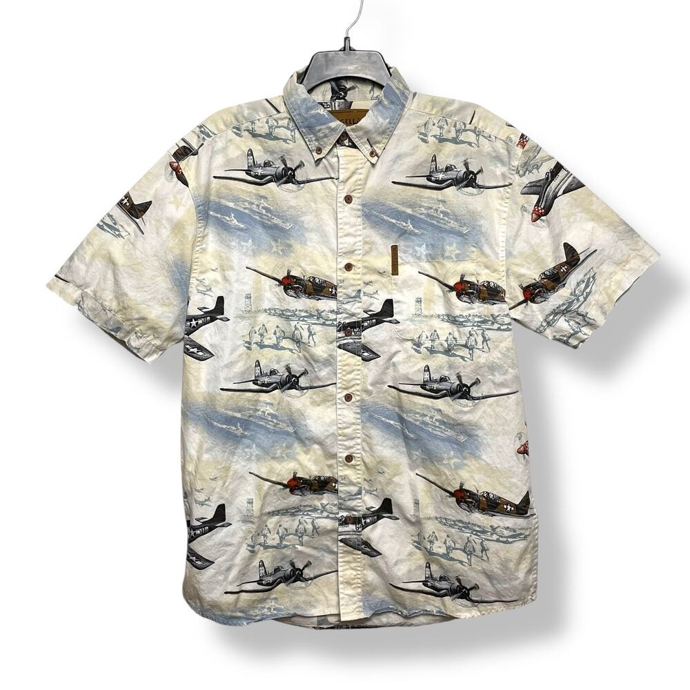 Magellan Sportswear WWII Warbird Airplane Shirt Men’s Medium 100% Cotton M